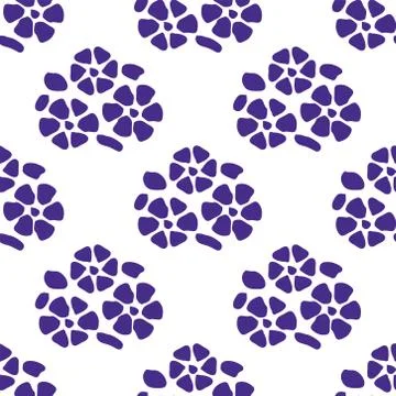 Colorful floral seamless pattern with dot background Stockillustratie