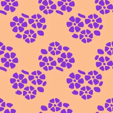 Colorful floral seamless pattern with dot background Stockillustratie