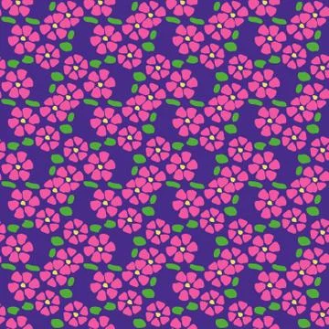 Colorful floral seamless pattern with dot background Stock Illustration