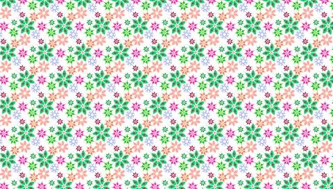 Colorful Floral Seamless Pattern With Geometric Stars And Decorative Backgr.. Illustrazione stock