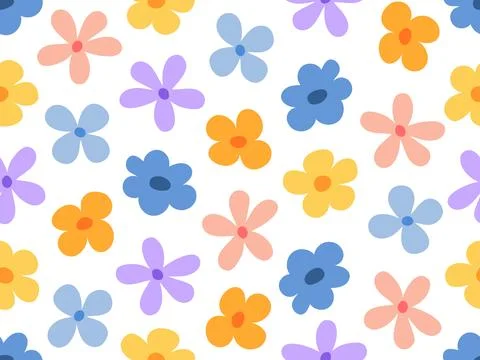Colorful floral seamless pattern Stock Illustration