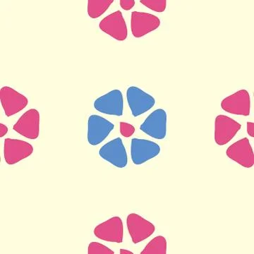 Colorful floral seamless pattern with simple flowers Stock Illustration