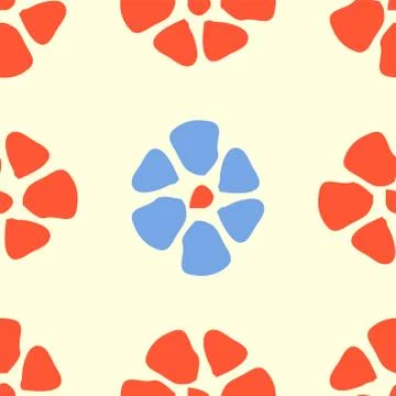 Colorful floral seamless pattern with simple flowers Illustrazione stock