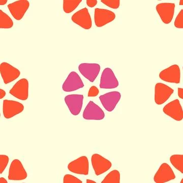 Colorful floral seamless pattern with simple flowers Stock Illustration