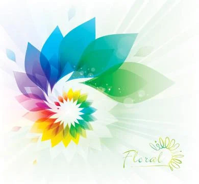 Colorful Floral Swirl Stock Illustration