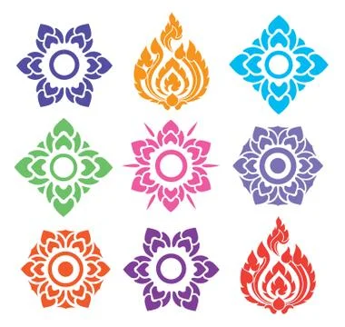 Colorful floral of Thai pattern Stock Illustration