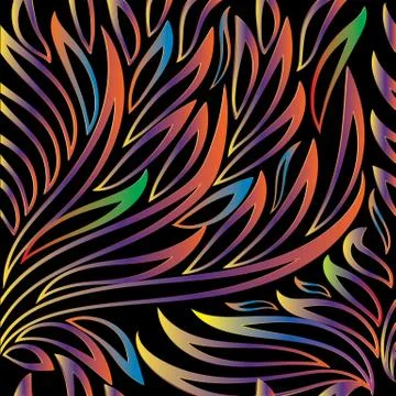 Colorful floral vector seamless pattern. Vintage leafy background Stock Illustration