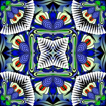 Colorful floral vector seamless pattern. Abstract ethnic style ornamental Illustrazione stock