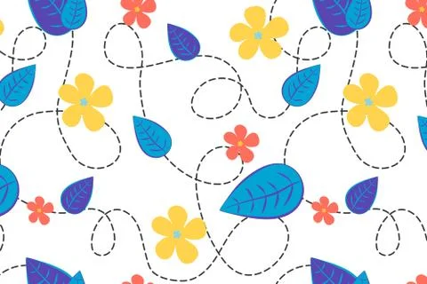 Colorful floral vector seamless pattern Stock Illustration