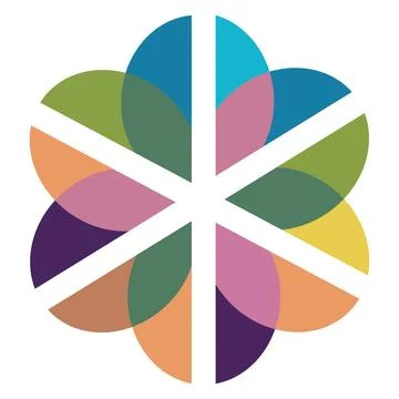 Colorful Flower abstract Logo loop design vector template Abstract rainbow color Stock Illustration