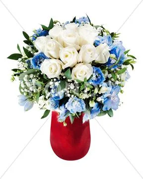Colorful Flower Bouquet Isolated On White Background.