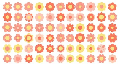 Colorful Flower Collection - Vector Illustrations, Flat Design, Spring and .. Ilustración de archivo