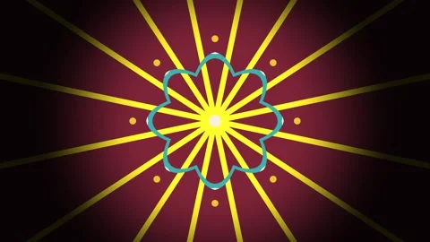 Colorful flower design with geometric elements on dark Stock Footage 339304073