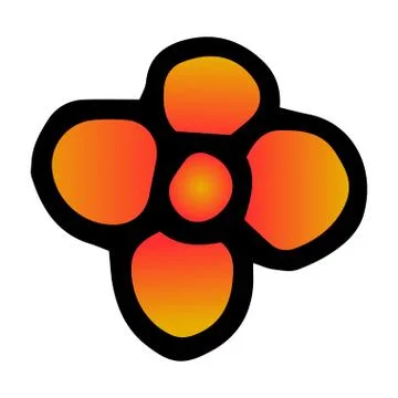 Colorful flower drawing. Vector hand drawn doodle illustration Stock Illustration