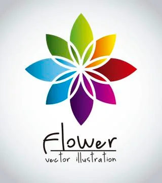 Colorful flower over graybackground. vector illustration Ilustração Stock