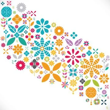 Colorful flower pattern and graphic decoration, contemporary graphic pattern. Stock Illustration