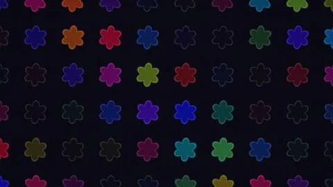 Colorful flower pattern on dark background for textile Stock Footage 338190023