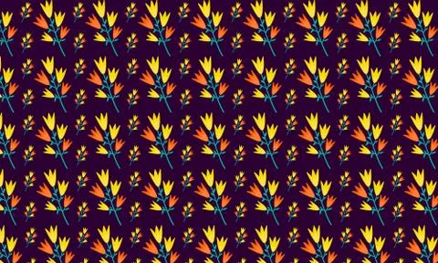 Colorful Flower pattern with dark Background Stock Illustration