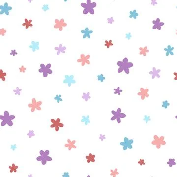 Colorful flower pattern on white background Stock Illustration