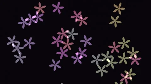 Colorful flower patterns on a dark background create a Stock Footage 338845847