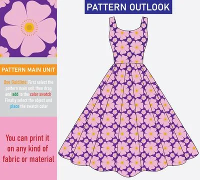 Colorful flower seamless textile pattern design Stock Illustration