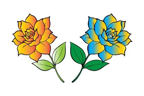 Colorful flower vector set Stock Illustration