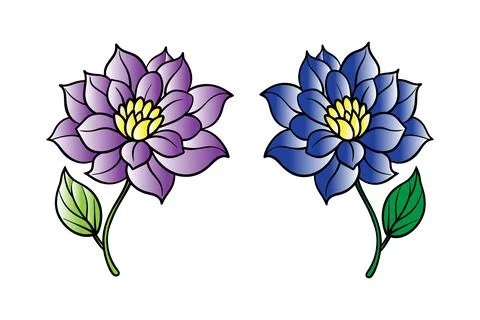 Colorful flower vector set Stock Illustration