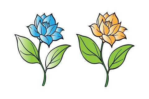 Colorful flower vector set Stock Illustration