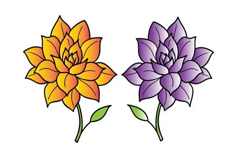 Colorful flower vector set Stock Illustration