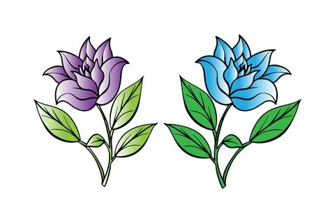Colorful flower vector set Stock Illustration