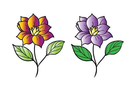 Colorful flower vector set Stock Illustration