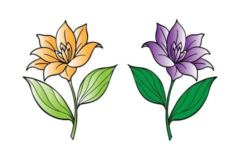 Colorful flower vector set Stock Illustration