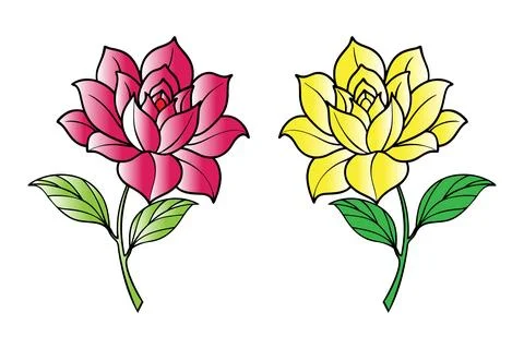 Colorful flower vector set Stock Illustration