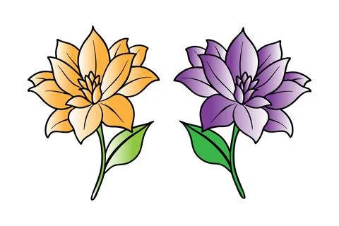 Colorful flower vector set Stock Illustration