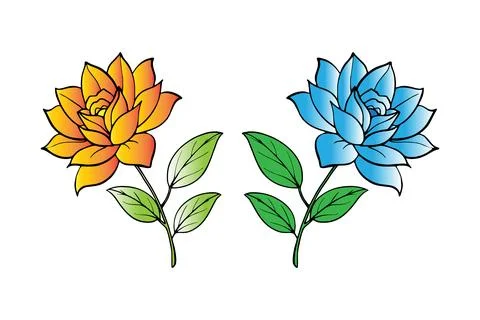 Colorful flower vector set Stock Illustration