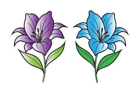 Colorful flower vector set Stock Illustration