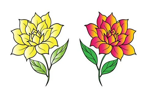 Colorful flower vector set Stock Illustration