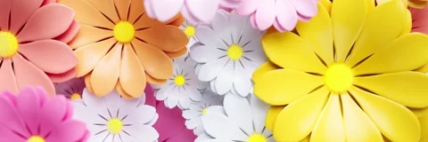 Colorful flowers with a 3D looping background Stock Footage 314634451