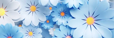 Colorful flowers with a 3D looping background Vidéo 314634452