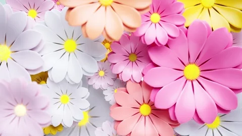 Colorful flowers with a 3D looping background Vidéo 314634460