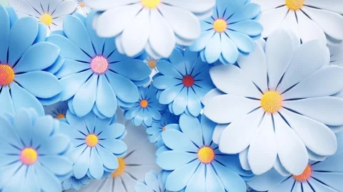 Colorful flowers with a 3D looping background Vidéo 314634478