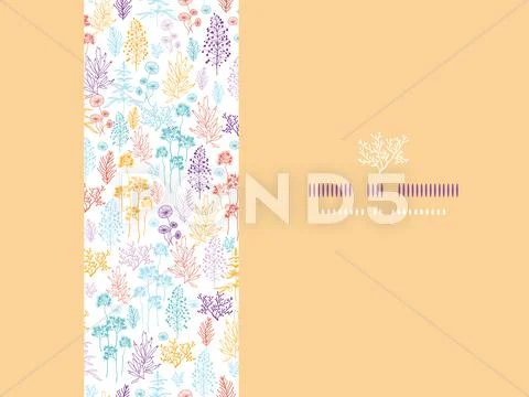 Colorful flowers and plants horizontal decor seamless background Stock Illustration