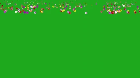 Colorful flowers border motion graphics with green screen background Stock Footage 287994427