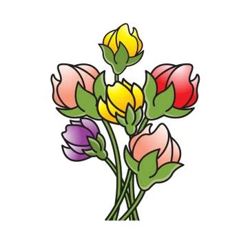 Colorful flowers Stock Illustration