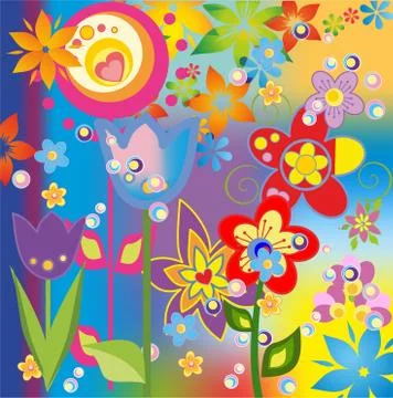 Colorful flowers Stock Illustration