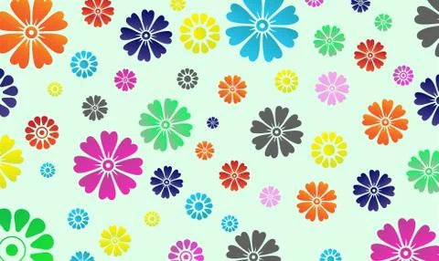 Colorful flowers pattern background Stock-Illustration