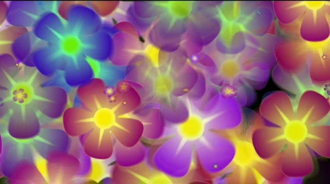 Colorful flowers seamless loop Stock Footage 707970