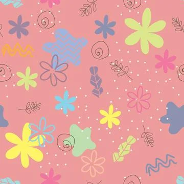 Colorful flowers seamless repeating pattern Stock Illustration