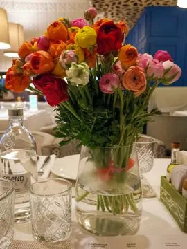 Colorful flowers on the table Stock Photos