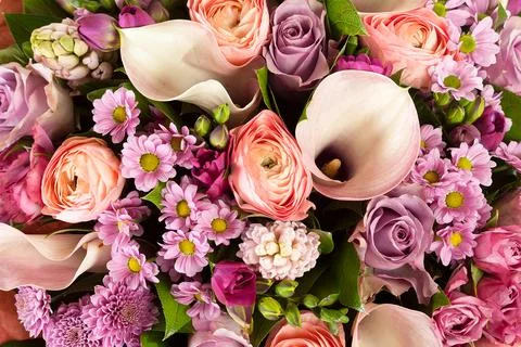 Colorful flowers texture background Stock Photos